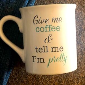 PRETTY COFFEE White and Green Coffee Mug